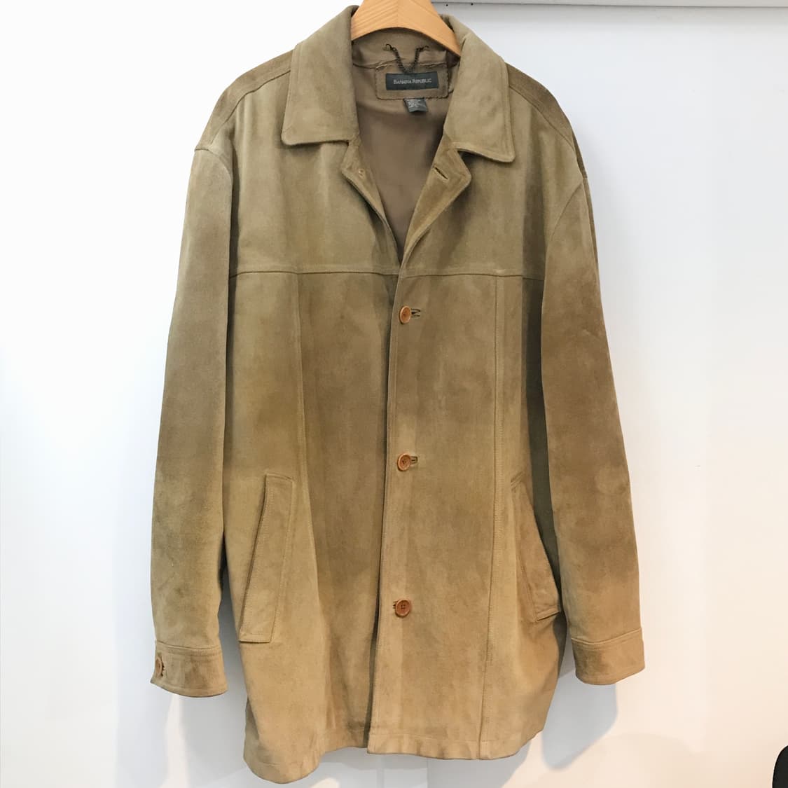 바나나리퍼블릭 베이지 스웨이드 레더 카코트 남성 115 빅사이즈 상품이미지1