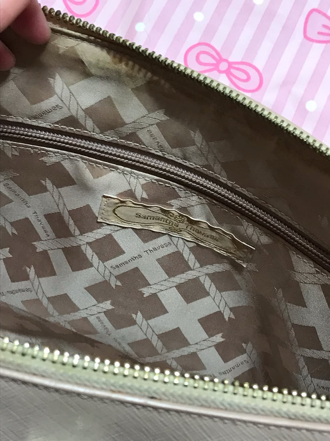 사만다타바사 코랄핑크베이지 토트백 갸루가방 러블리 상품이미지5