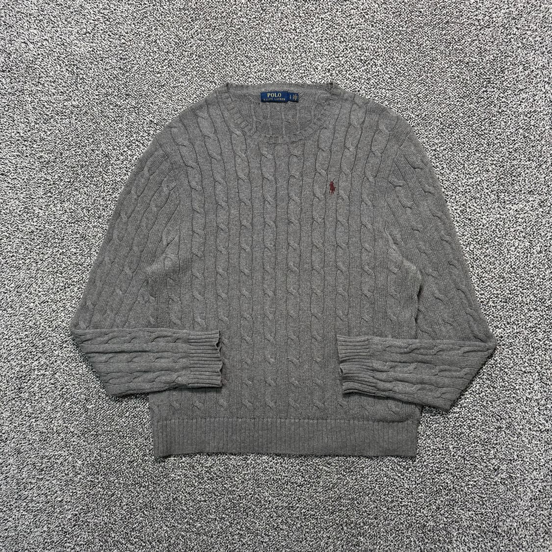 Name : 폴로 랄프로렌 시그니처로고 그레이컬러 꽈배기 니트 :) 상품이미지1