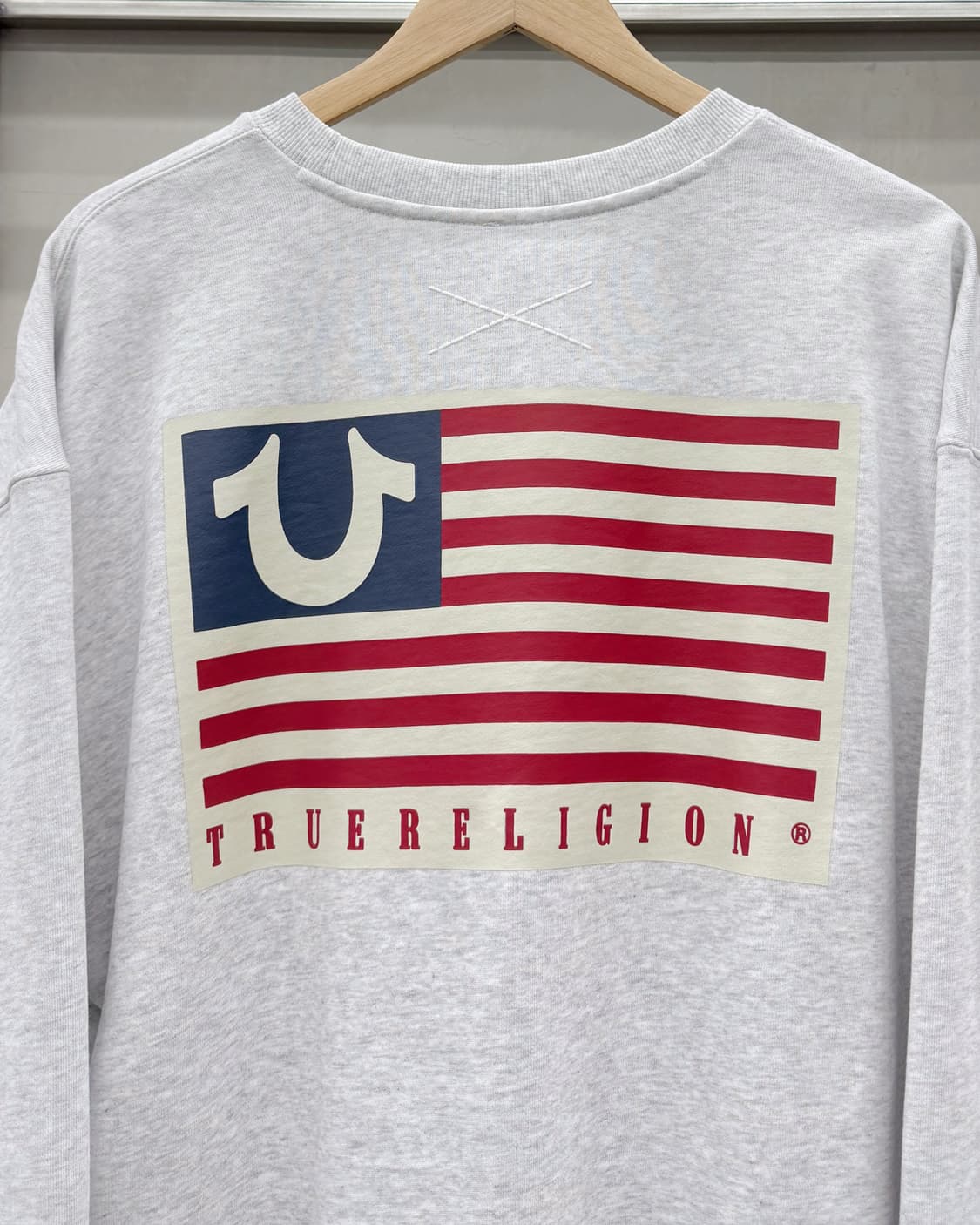 트루릴리젼 USA 성조기 크루넥 스웻 맨투맨 그레이 상품이미지3