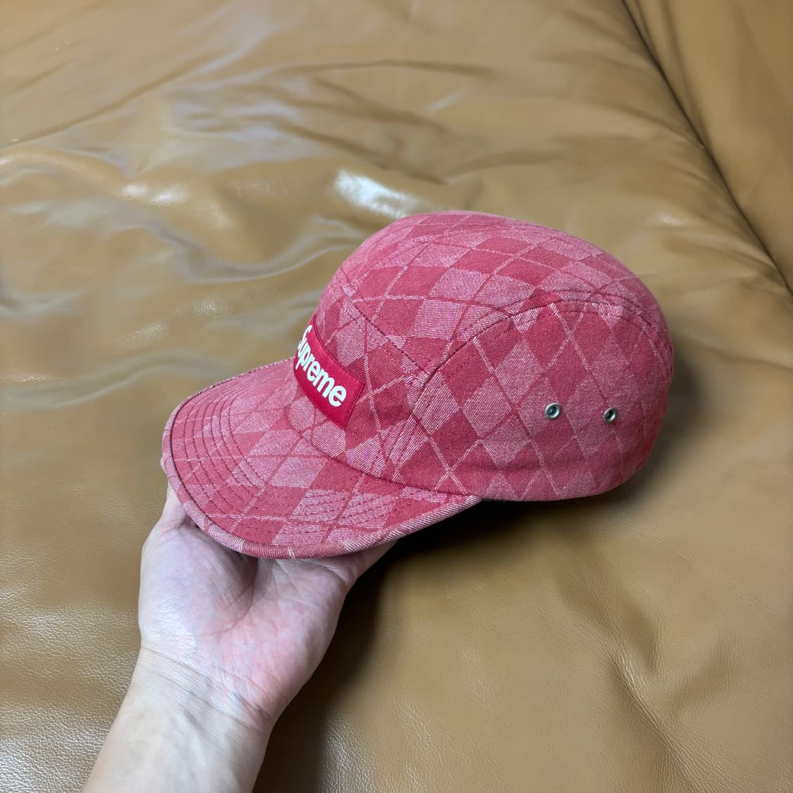Supreme 슈프림 아가일 레드 캠프캡 모자 (Argyle red) 상품이미지4