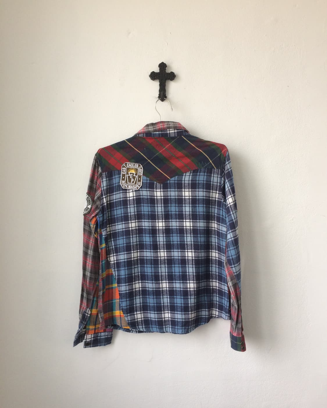 Check pattern mixed shirt 상품이미지3