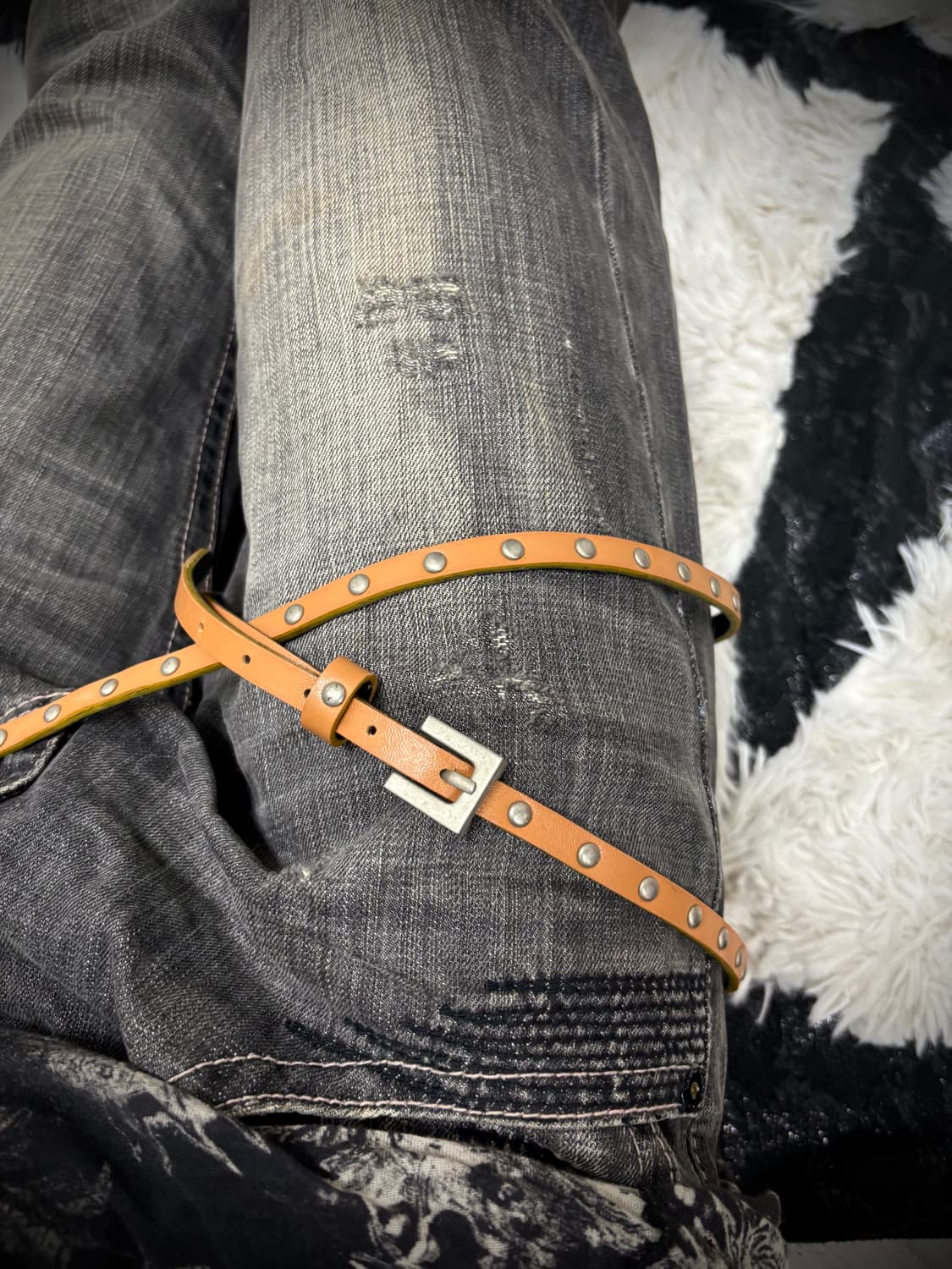 [Y2K accessories] Brown Stud Detail Laye 상품이미지2