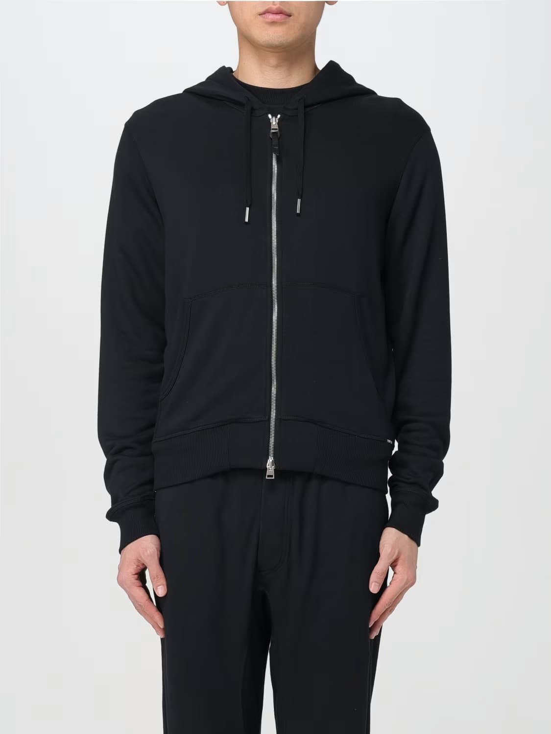 (A+/52) / 톰포드 집업 드로스트링 저지 후드 블랙 상품이미지7