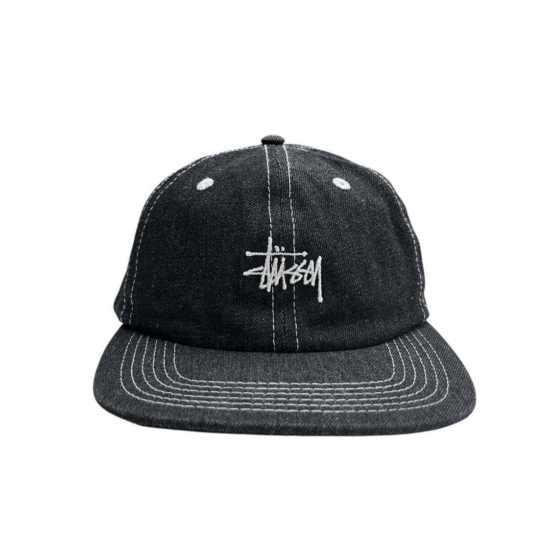 스투시 데님 스티치 흑청 스냅백 상품이미지5