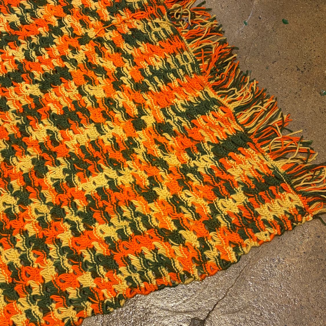 90s USA 니트 울 카페트 러그 매트 상품이미지2