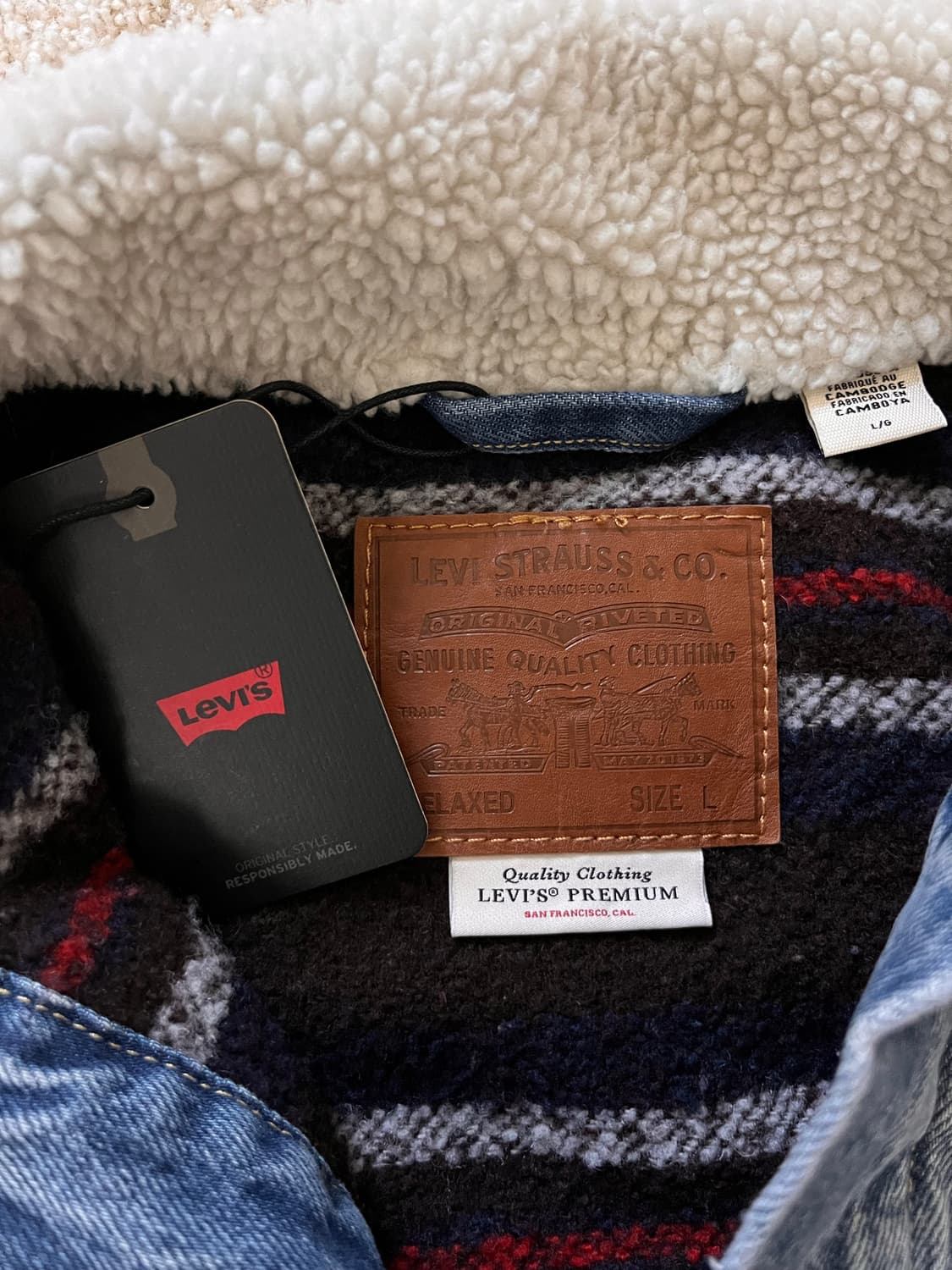 [미국새상품] 리바이스 타입1 쉐르파 트러커 데님 자켓 L(유니크 안감) 상품이미지6