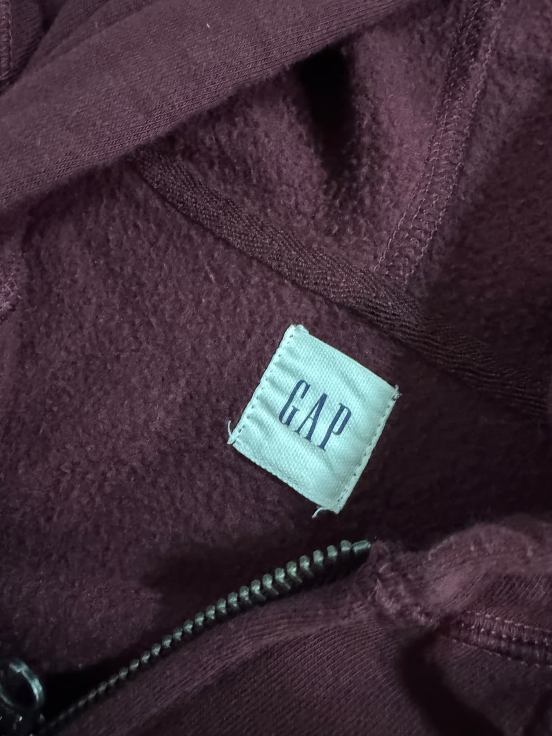 여성 갭 GAP 버건디 트레이닝 기모 후드집업 s 상품이미지4