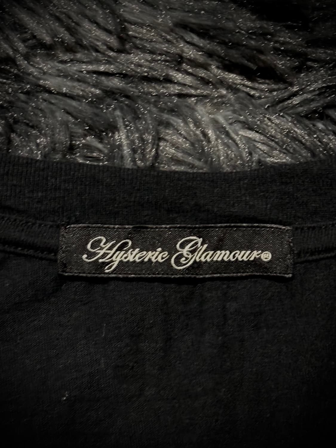 Hysteric Glamour 스타 라인 걸프린팅 블랙 V넥 반팔 티셔츠 상품이미지9