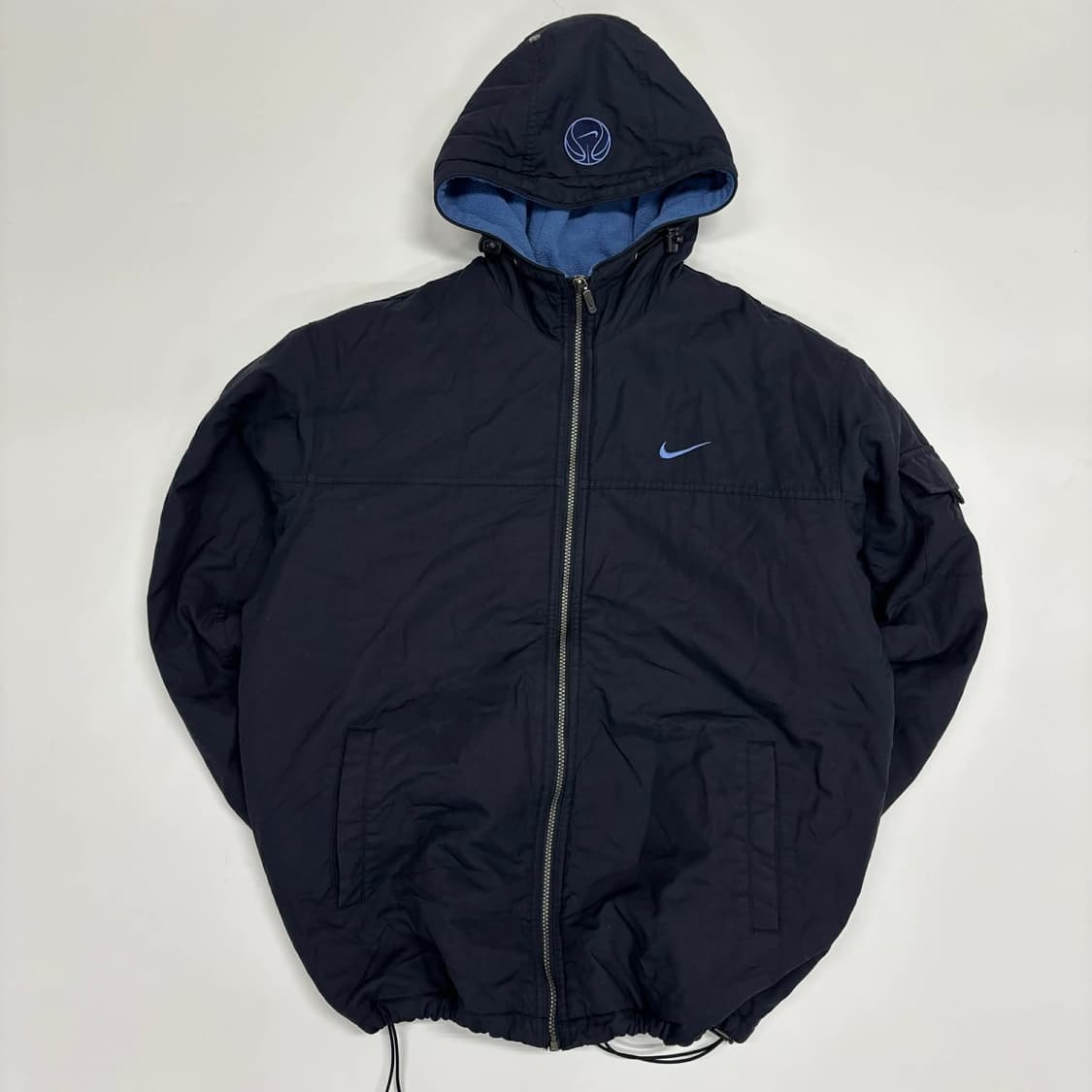 나이키 00s 핀터깔 솔로 스우시 네이비&스카이블루 올드스쿨 경량패딩 후 상품이미지2