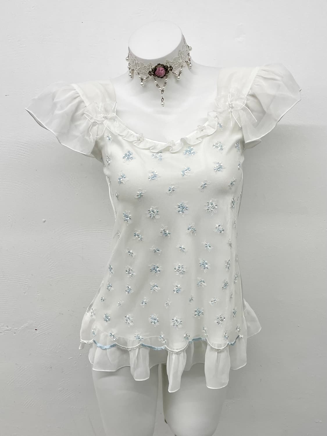 페어리 자수 레이스 탑 상품이미지1