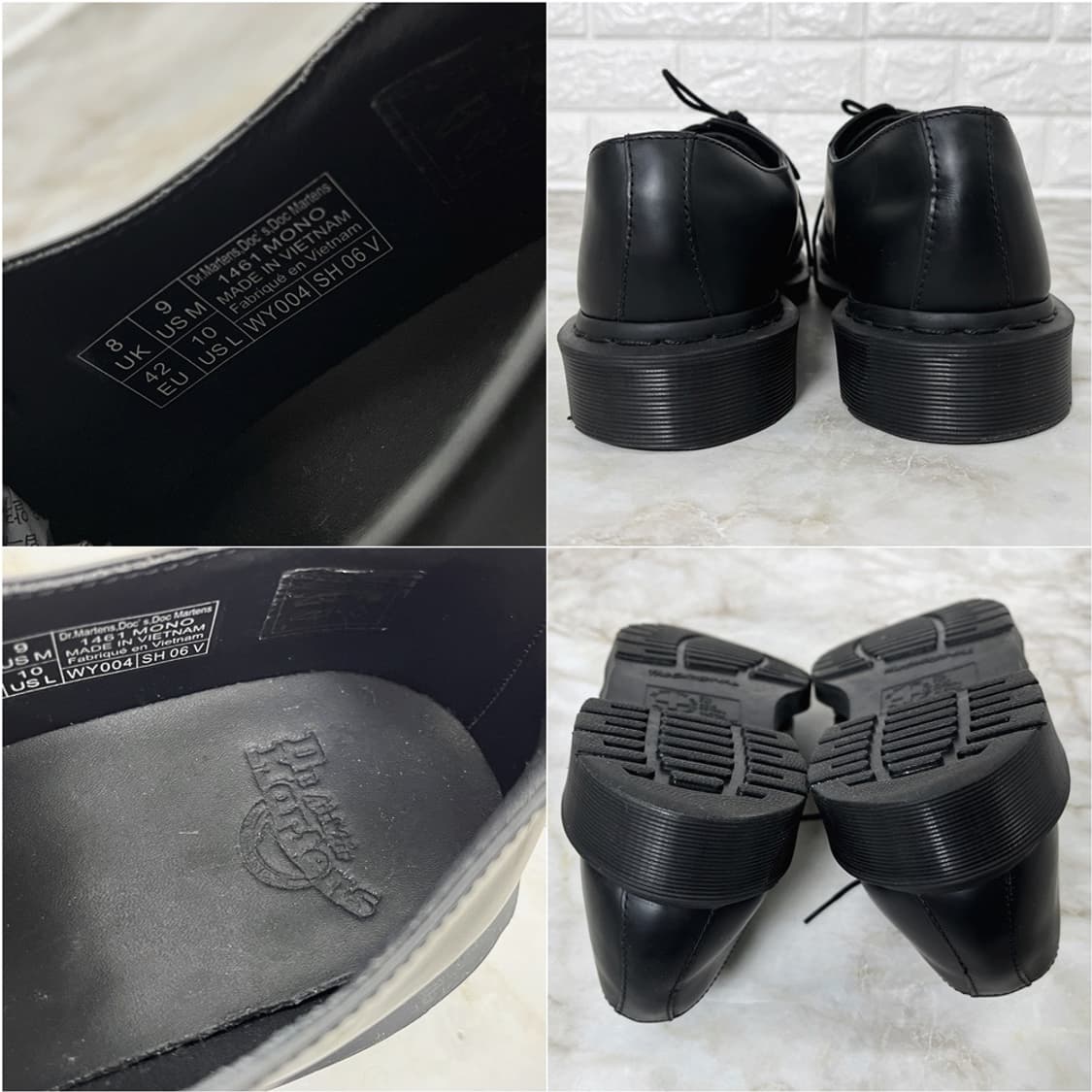 닥터마틴 1461 모노 블랙 가죽 남자 구두 UK7 260 상품이미지7