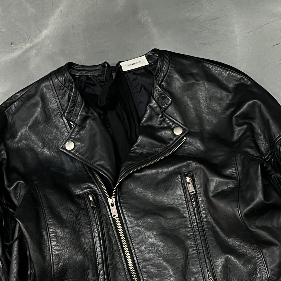  언더커버 레더 프린지 라이더 자켓 y14874 상품이미지3