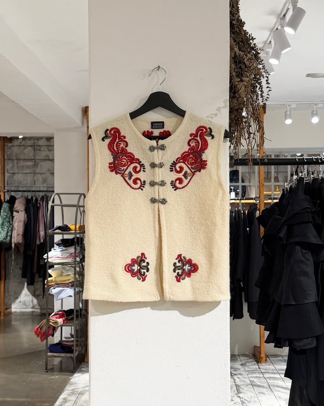 빈티지 아이보리 노르웨이 울 베스트 상품이미지1