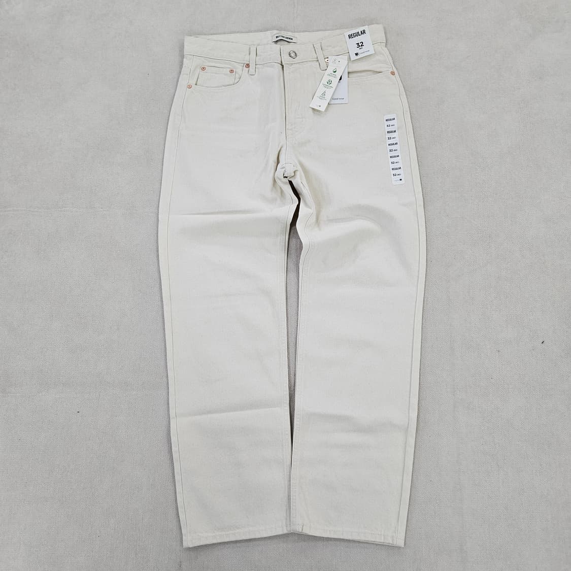 [32] 새상품 탑텐 화이트 일자 코튼 치노 면팬츠 0120Y2 상품이미지1