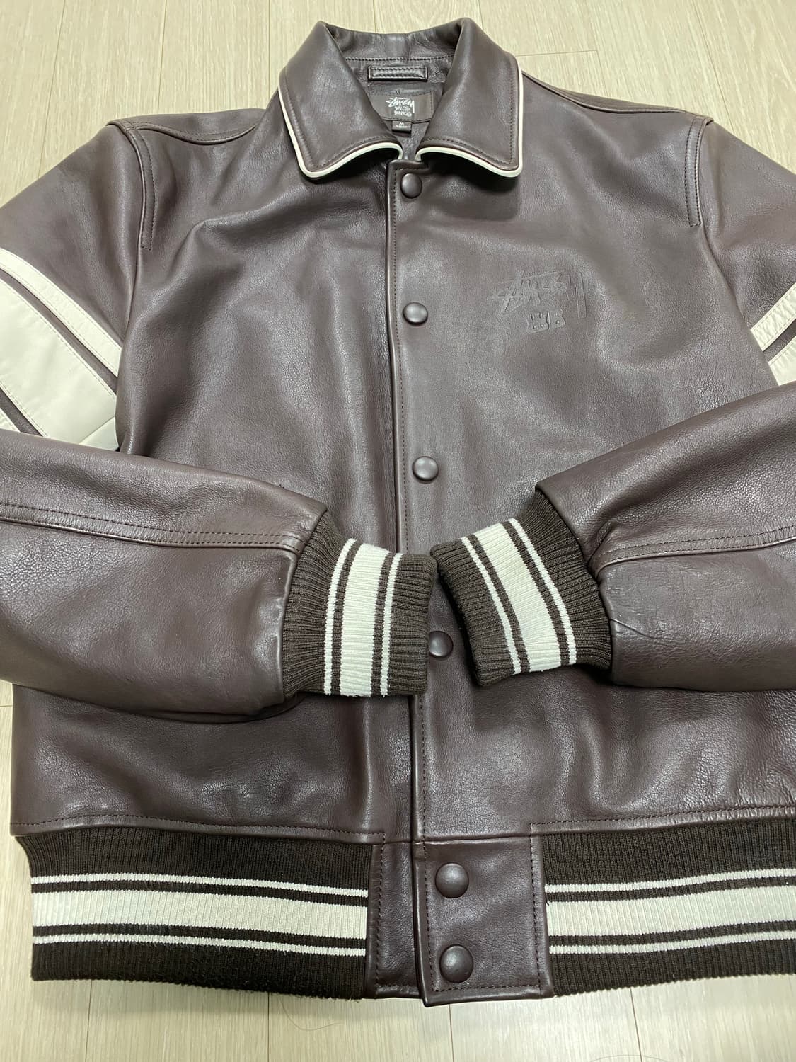 [M]Stussy X WalesBonner/스투시X웨일즈보너 레더 바시티 상품이미지7