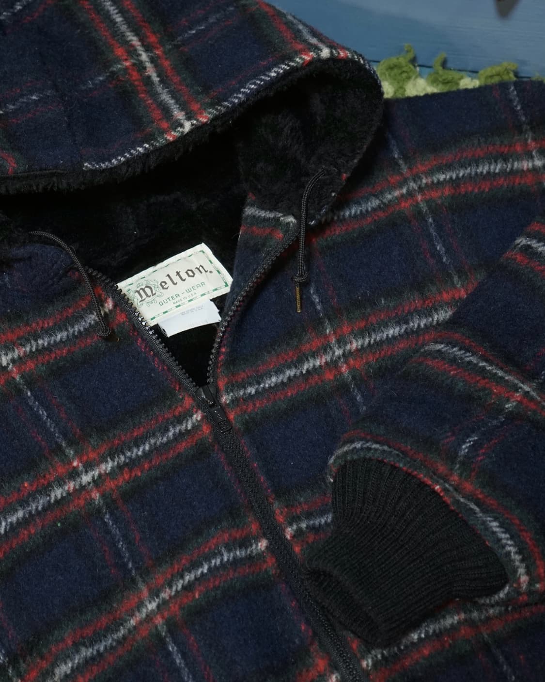 Melton USA 체크 퍼 후드자켓 상품이미지5