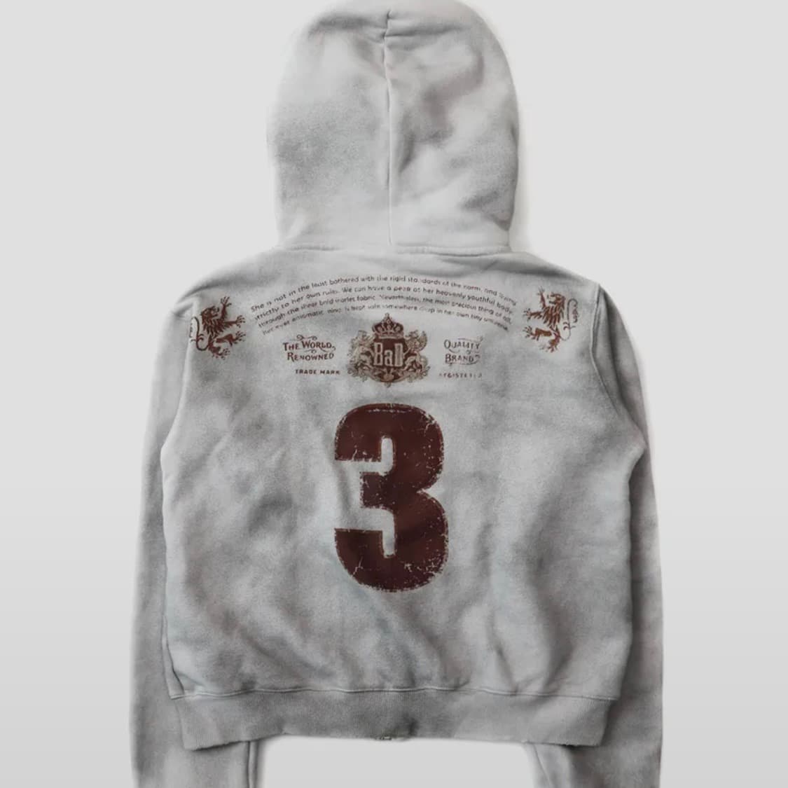 새상품) 배드블러드 로열 클래식 디스트레스드 후드 집업 - 화이트 상품이미지2