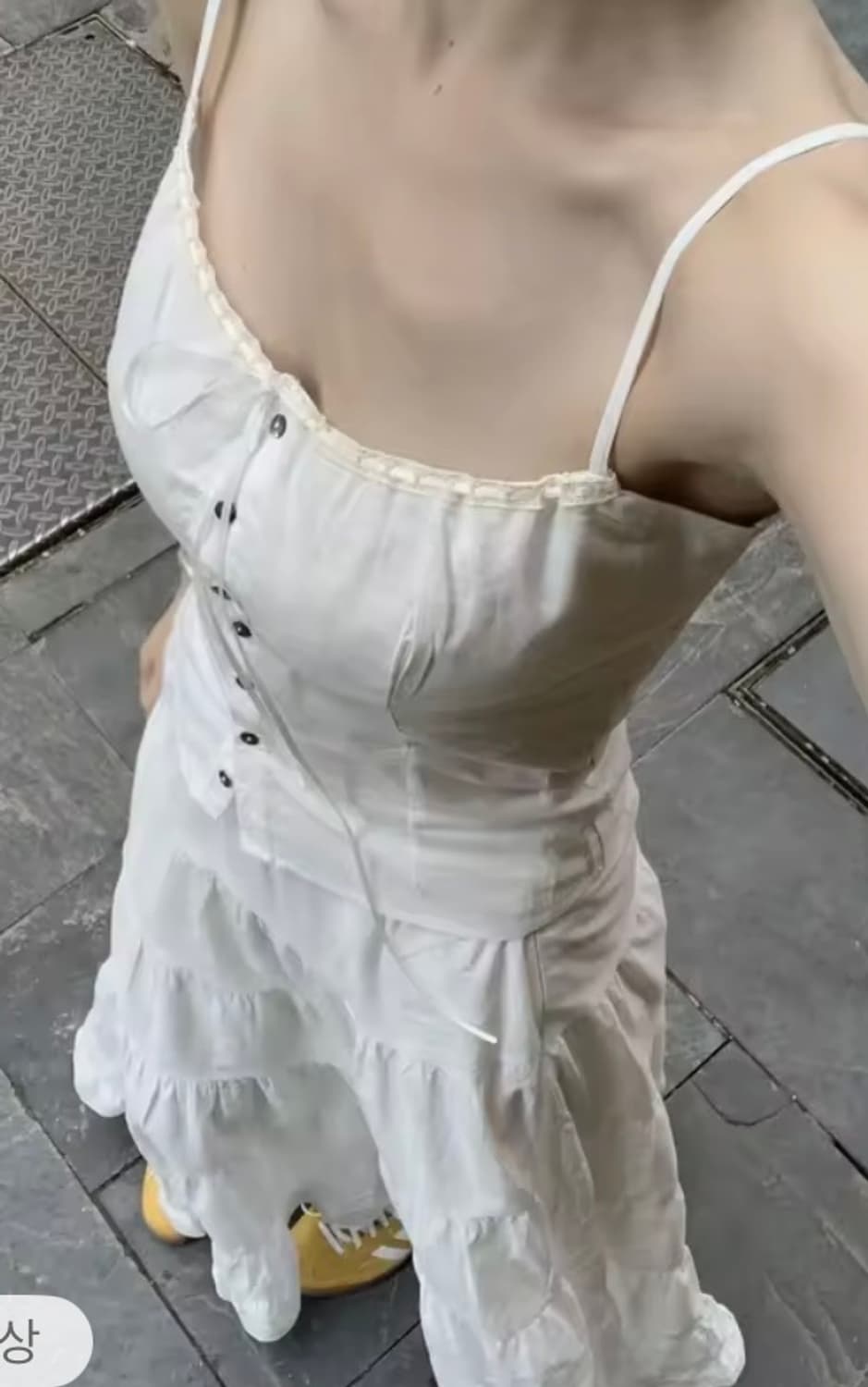달천깔 발레코어 카하라 화이트 레이스리본 슬리브리스  상품이미지7