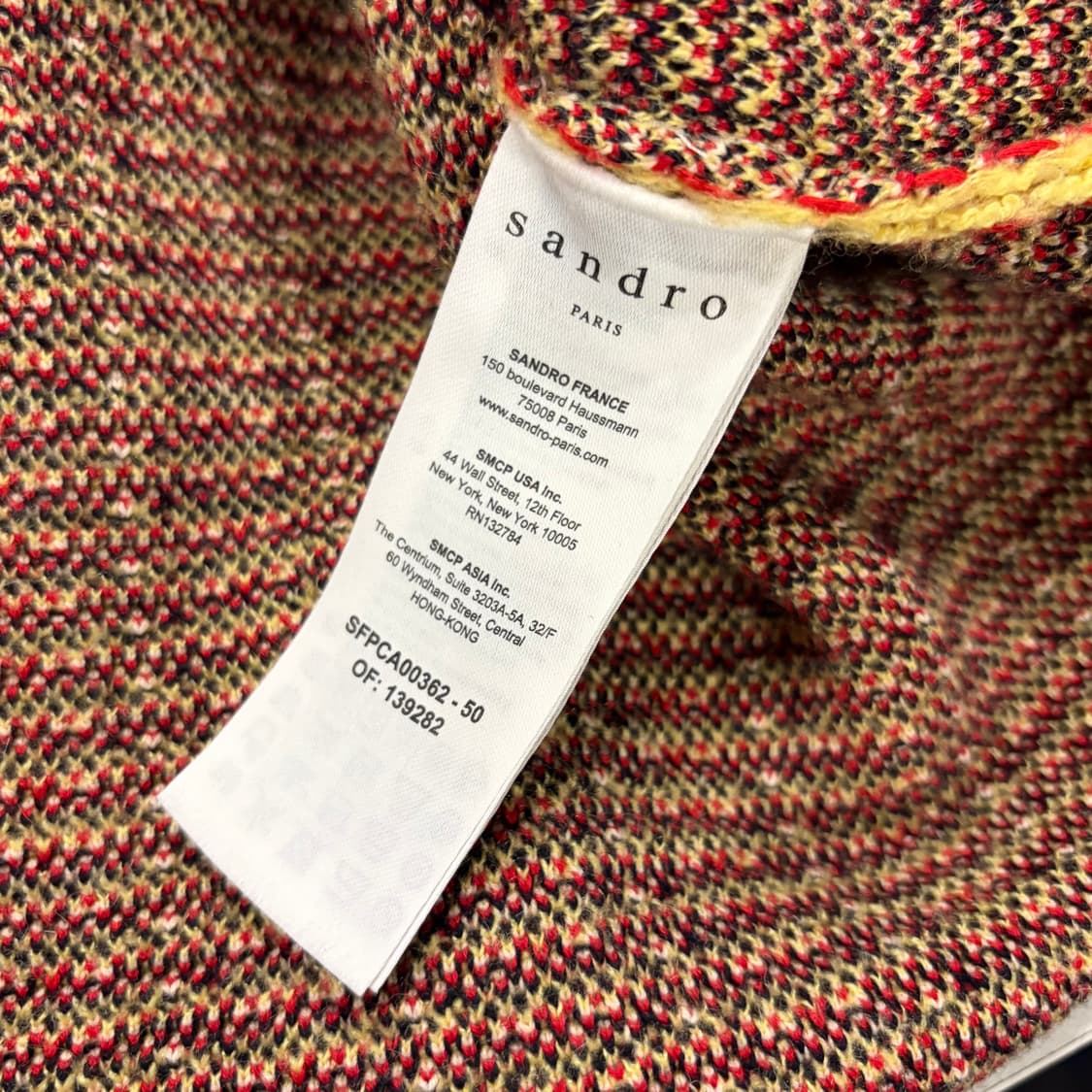 [3] 23FW 산드로 트위드 자켓 옐로우 레드 C962 상품이미지7