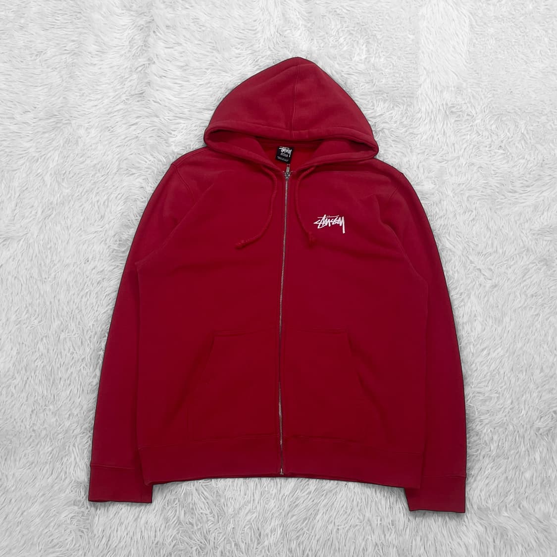 스투시 Stussy 클래식 닷 후드집업 레드 상품이미지2
