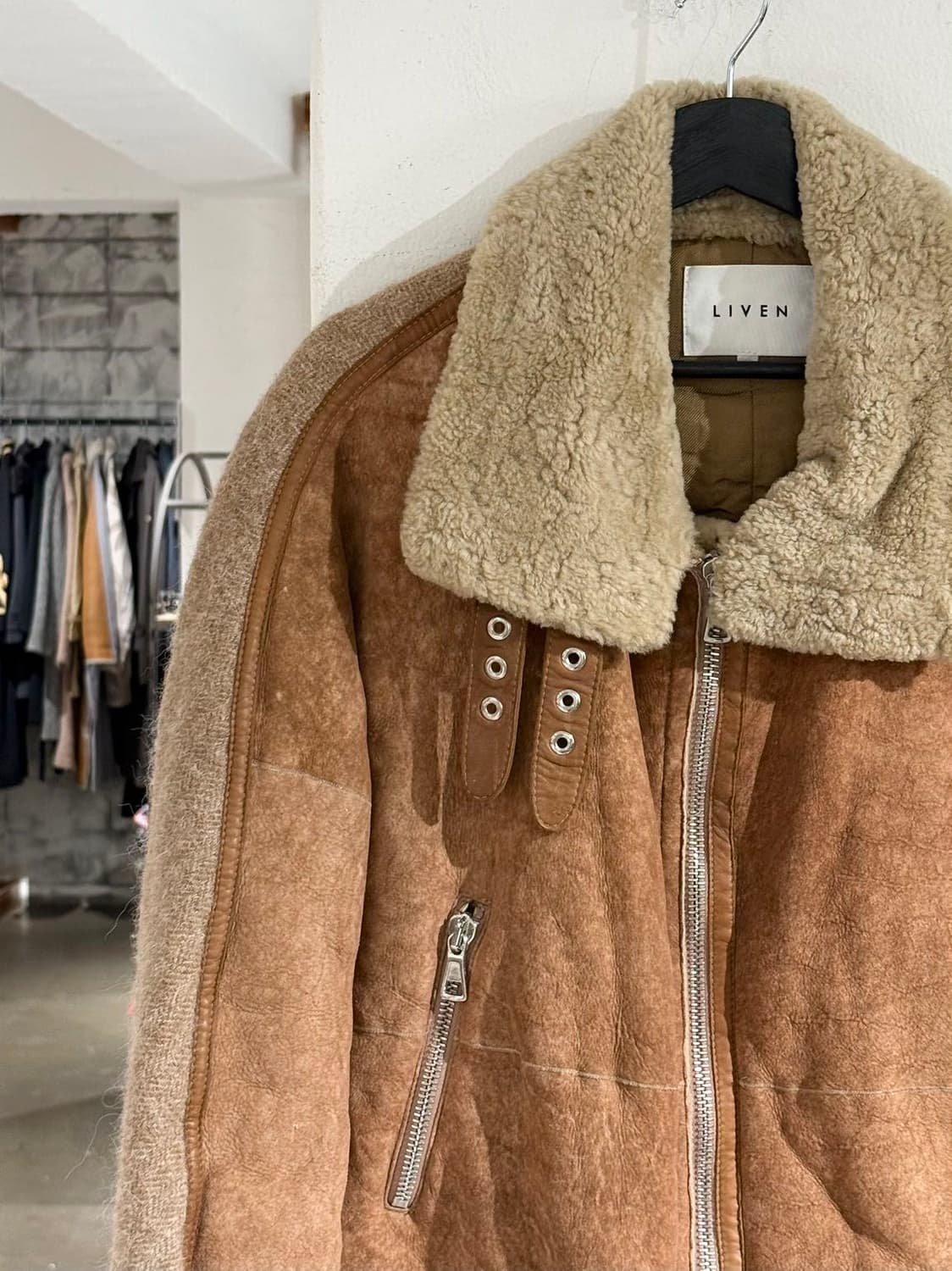 리븐 브라운 램스킨 무스탕 자켓 상품이미지3