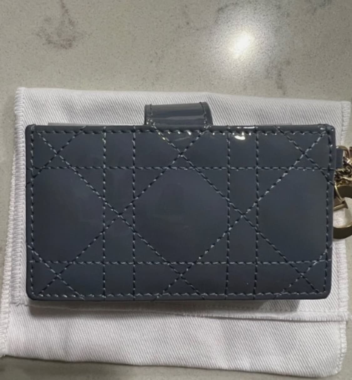 [정품] 디올 레이디디올 아코디언 카드홀더 데님블루 카나쥬 카프스킨 상품이미지2