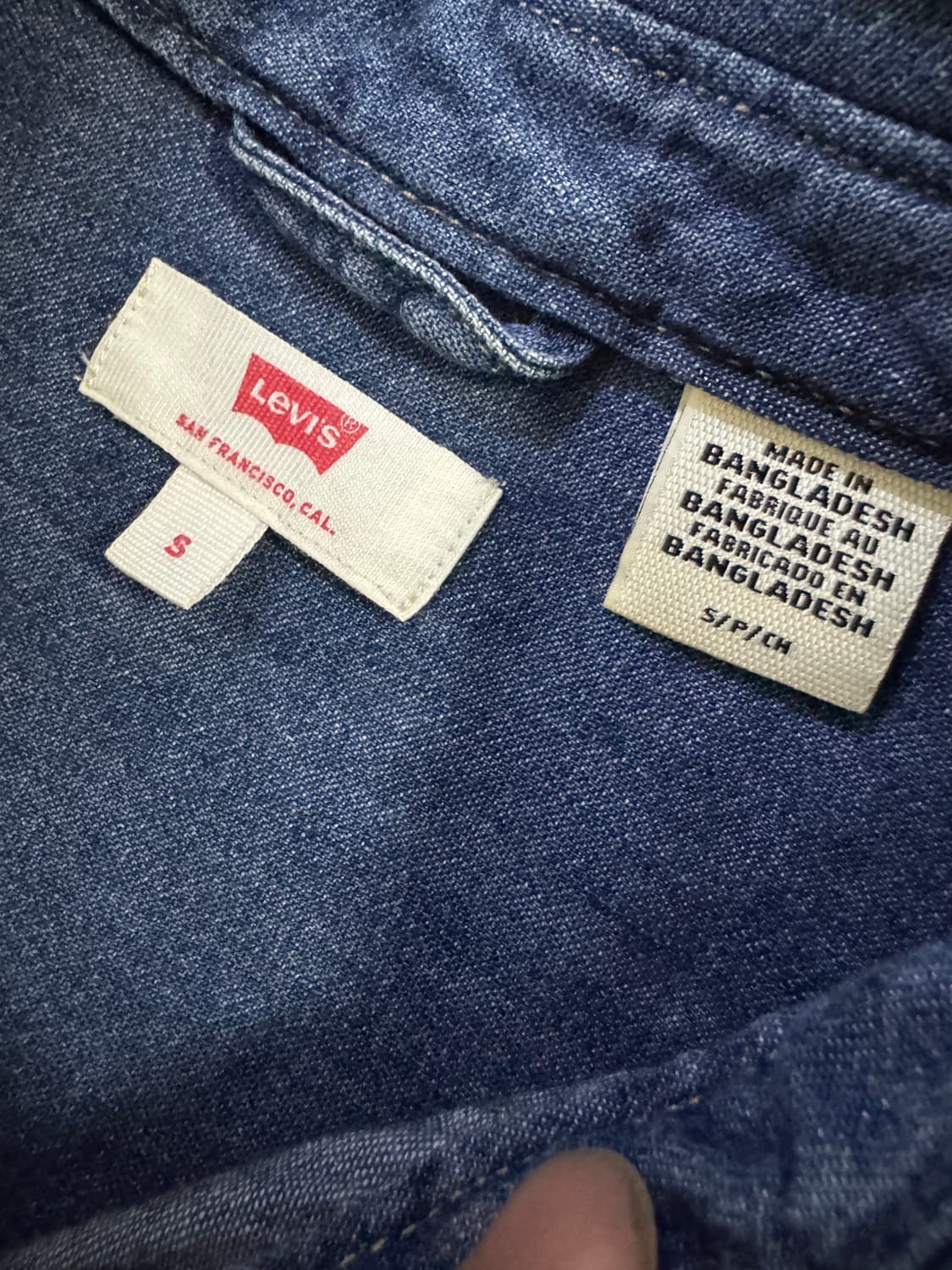 여성 리바이스 빈티지 워싱 롱 버튼 셔츠 데님 원피스 S 상품이미지3