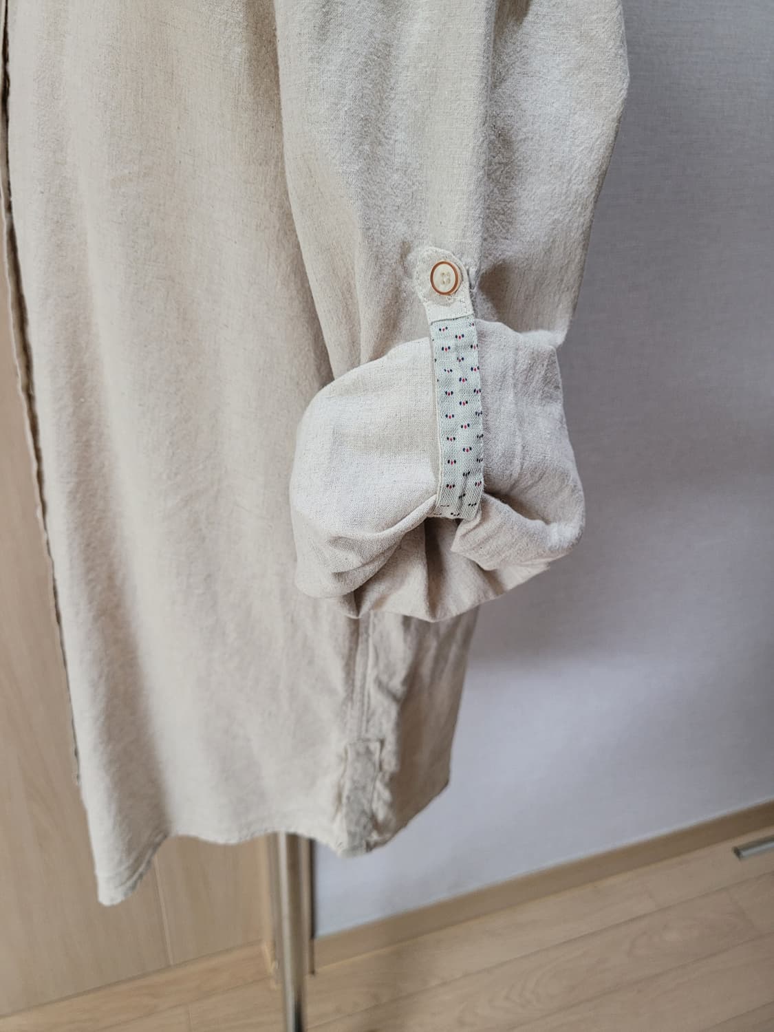 자라맨 ZARAMAN 린넨 헨리넥 셔츠 105 로우화이트(미색) 상품이미지6