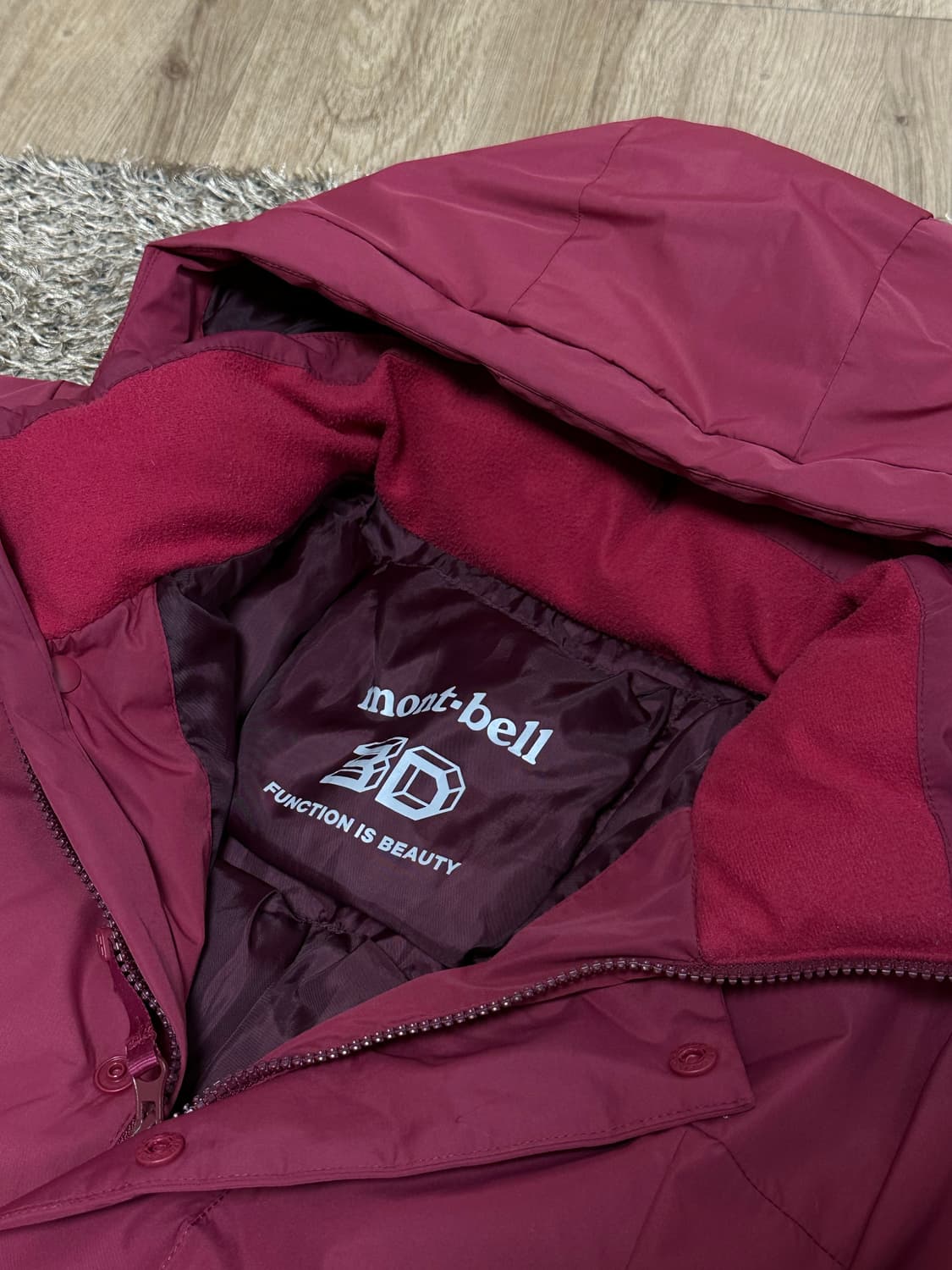 몽벨 클라우드 마운틴 패딩 95 미디움 버건디 상품이미지4