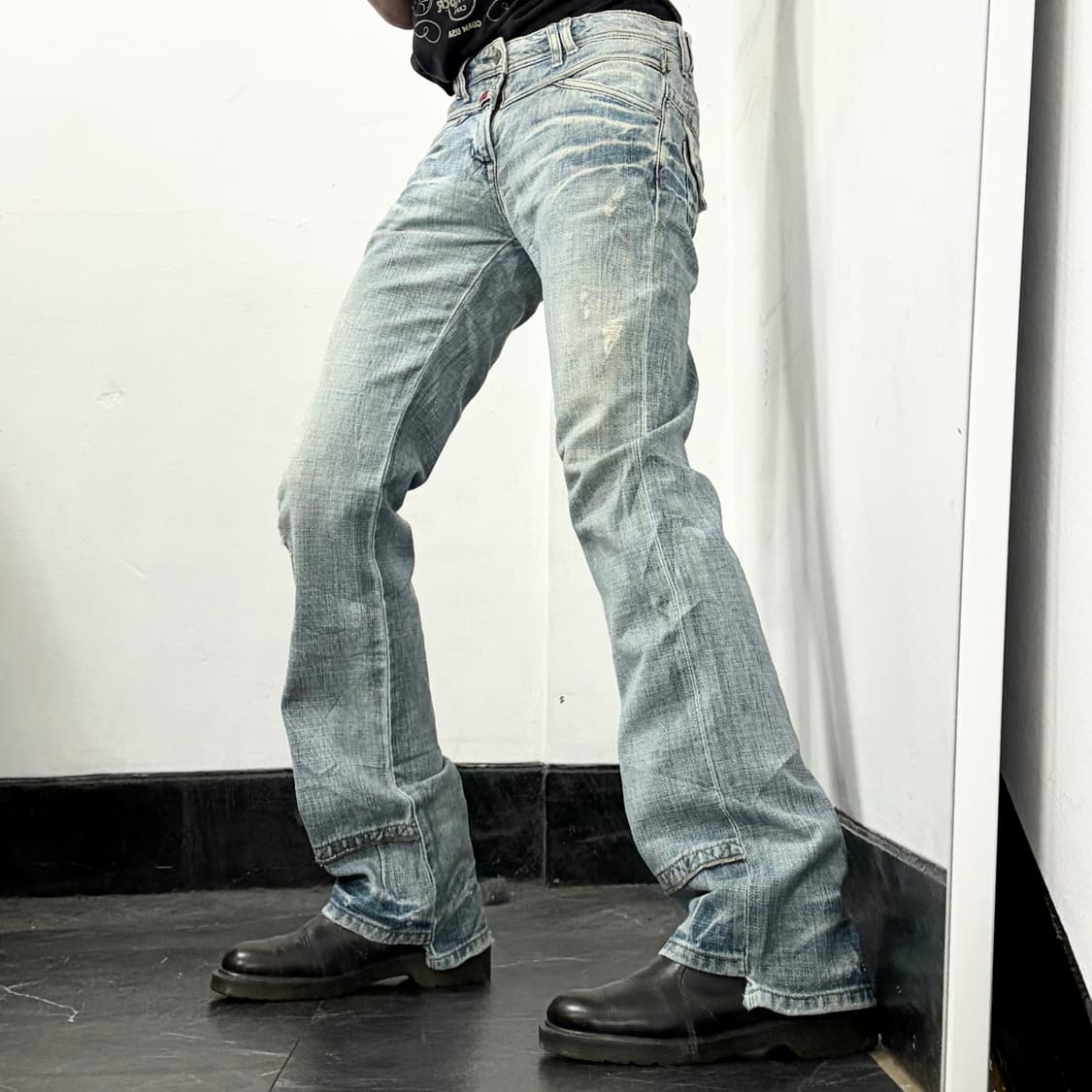 마리떼 프랑소와 저버 재팬 90s 레이어드 부츠컷 데님 팬츠 상품이미지2