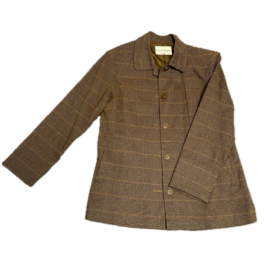 브라운 체크 자켓 상품이미지1