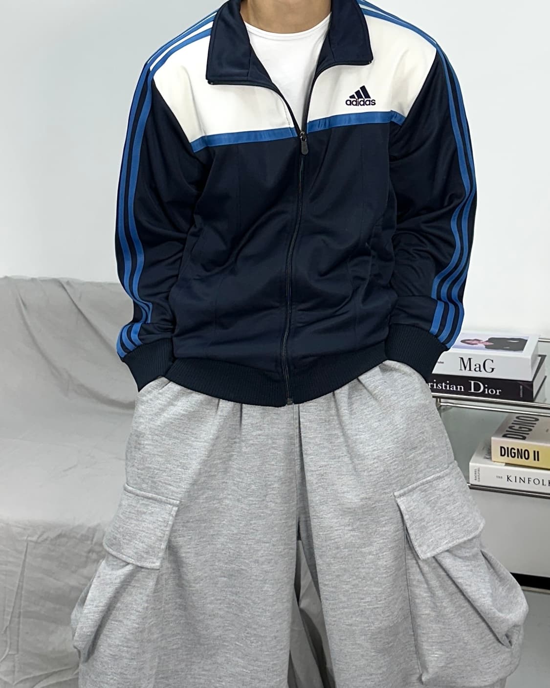 아디다스 올드스쿨 네이비 배색 트랙탑 져지 100 상품이미지1