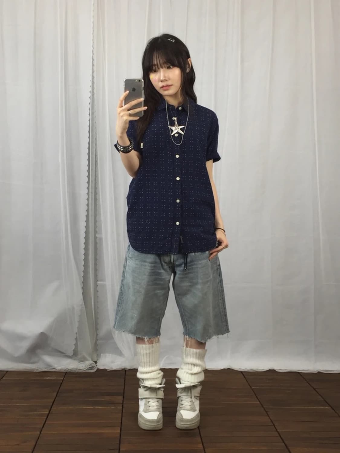 Vans Tailored Fit Dot Shirt Navy 상품이미지1