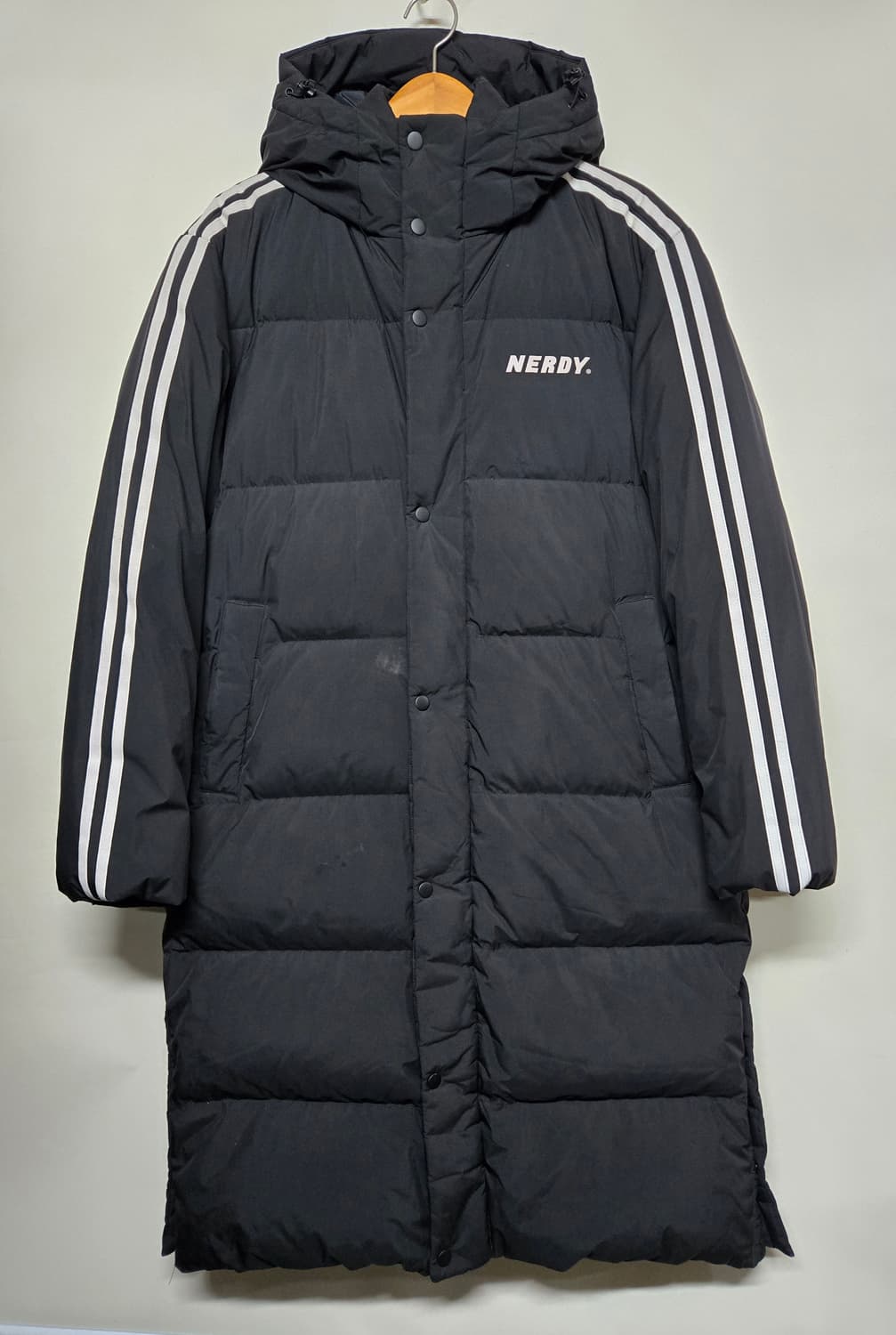 널디 블랙 라인 롱패딩M 상품이미지1