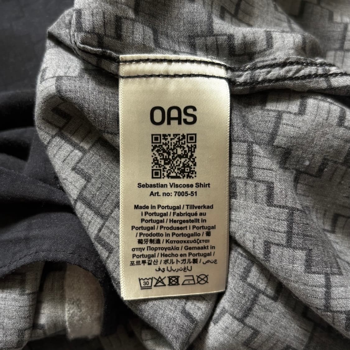 OAS 오아스 산세바스티안 비스코스 패턴 반팔 셔츠 상품이미지6