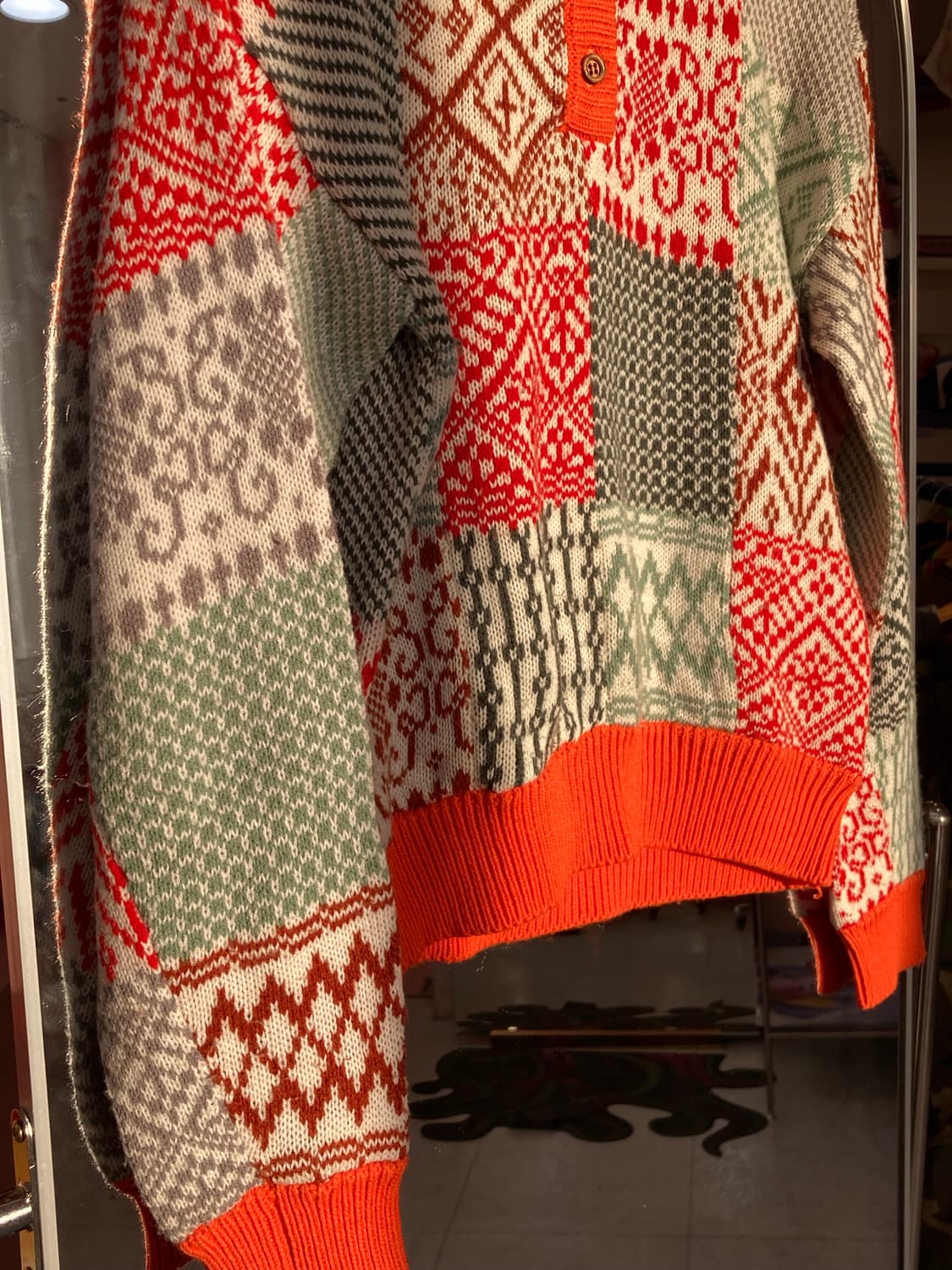 노르딕 오렌지 패턴 니트 상품이미지4