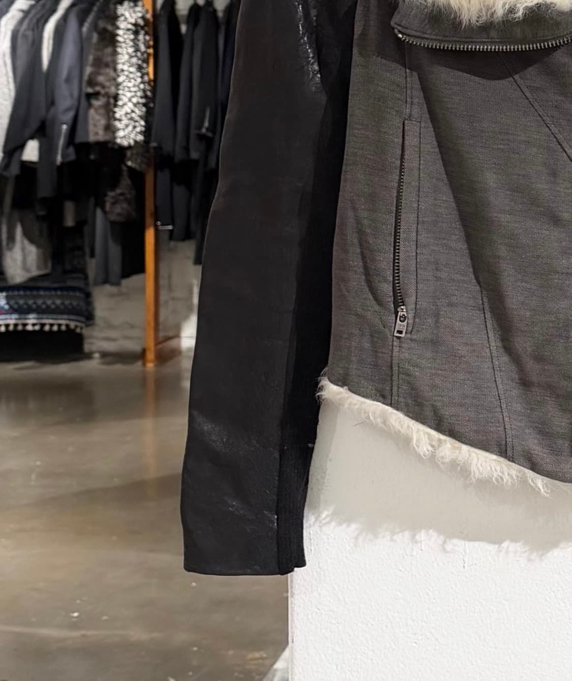 헬무트랭 그레이 램스킨 레더 시어링 퍼 자켓 상품이미지5