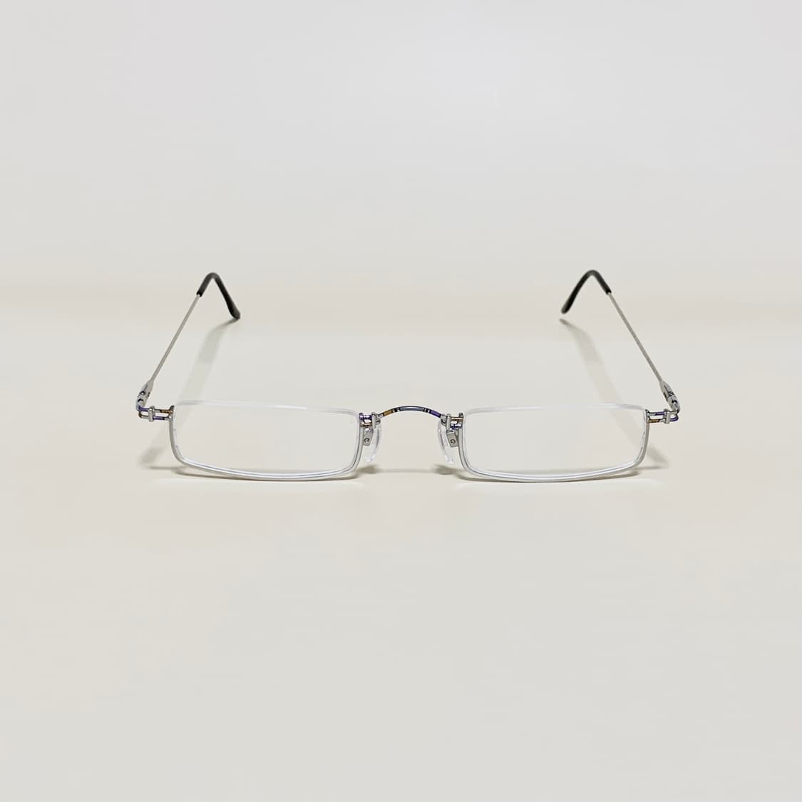 877 데드스탁 역반무테 안경 슬림 직사각 메탈 빈티지 남녀공용 가벼운 상품이미지1