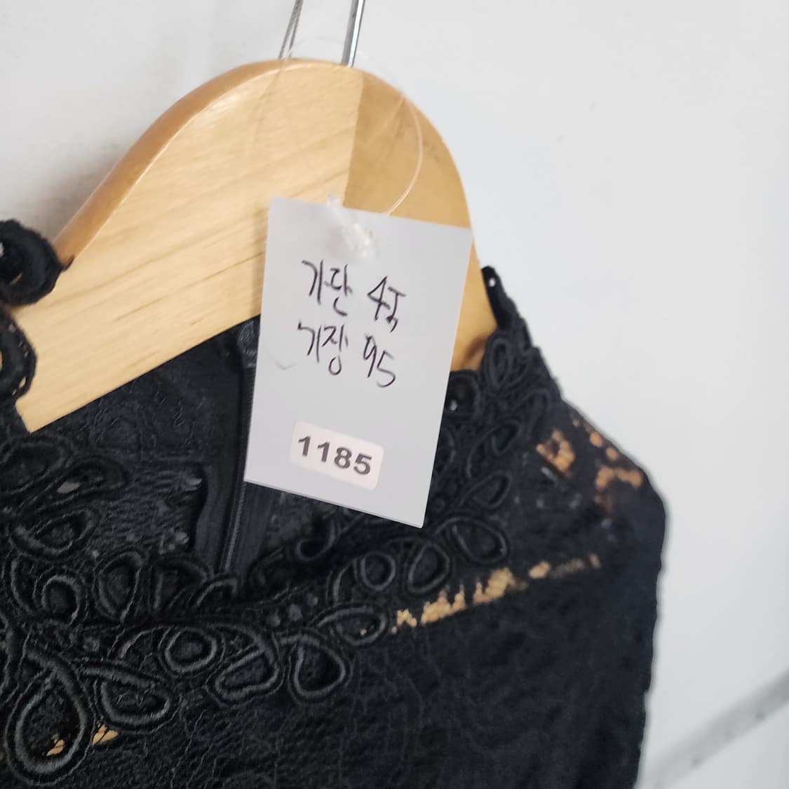 지고트 블랙 레이스 긴팔 미디 원피스 상품이미지7