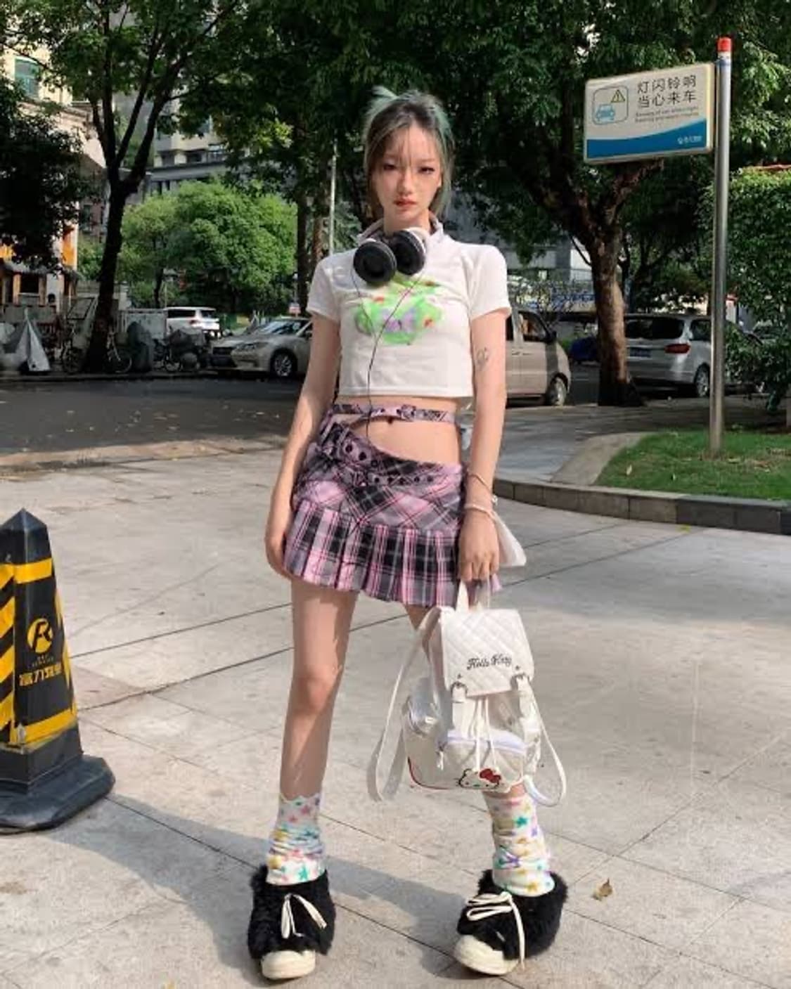 씨피어스 체크 스커트  상품이미지2