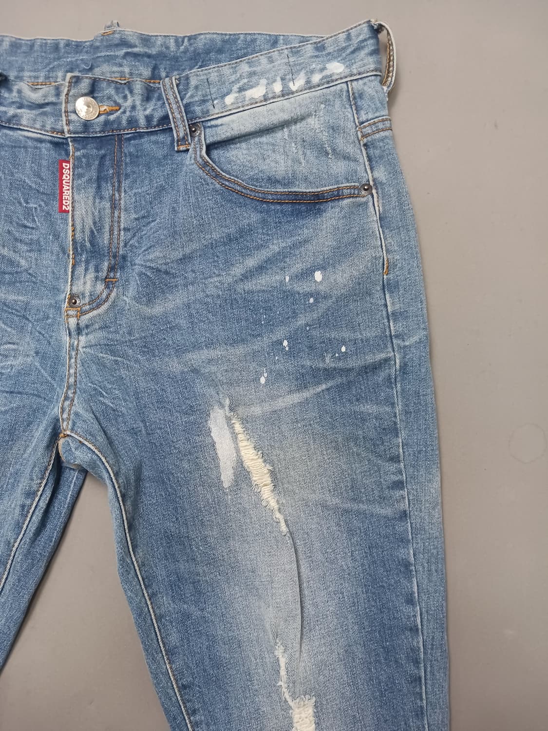 [34] 디스퀘어드2 화이트페인트 디스 슬림진 청바지 상품이미지4