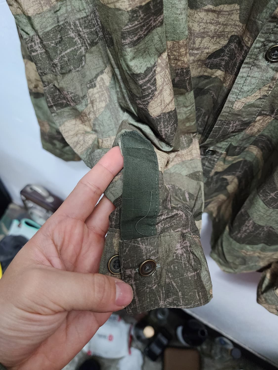 USA 빈티지 카모 패턴 남방 셔츠 XXL 상품이미지4