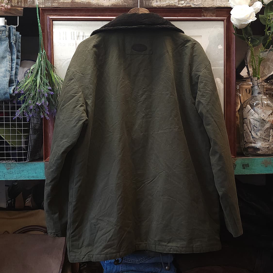 90s 잉글랜드 컨트리 올리브 그린 왁스자켓 헌팅자켓 파카 s 상품이미지4