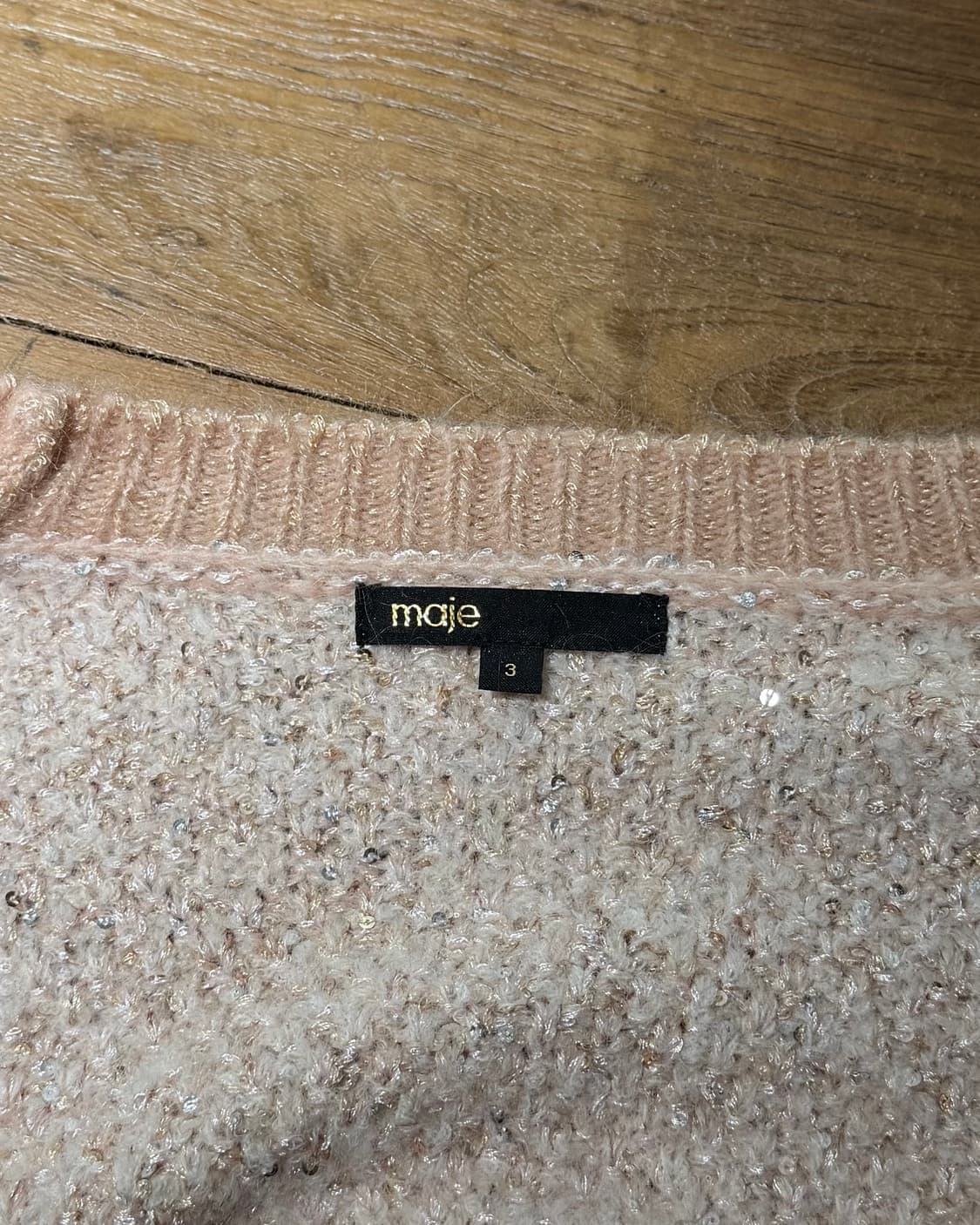 마쥬 핑크 스팽글 브이넥 가디건 상품이미지7