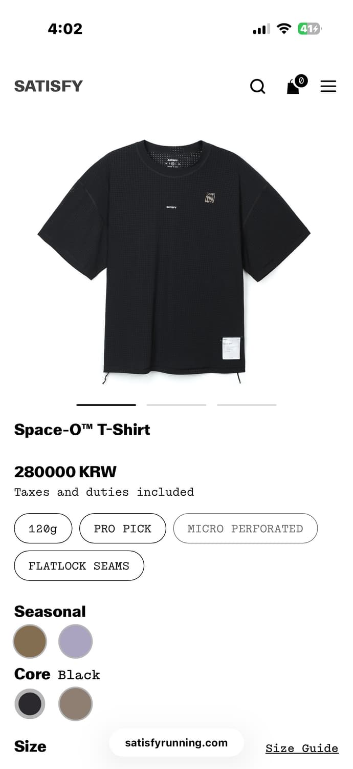 새티스파이 스페이스오 티셔츠 L 상품이미지3