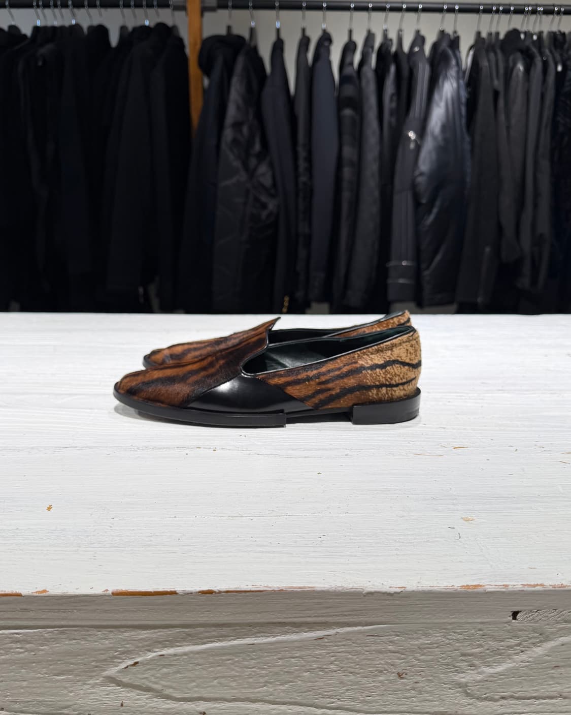 질샌더 브라운 타이거 프린트 고트 레더 로퍼 상품이미지6