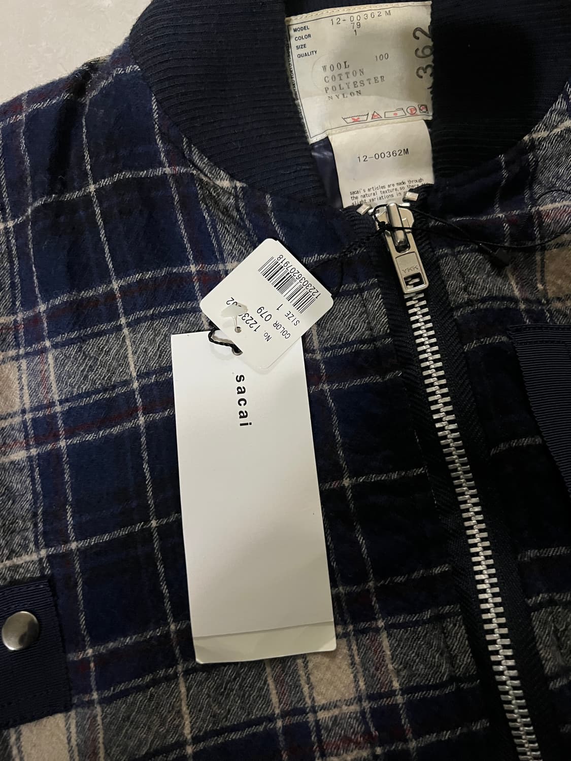 sacai check flannel wool ma-1 상품이미지5