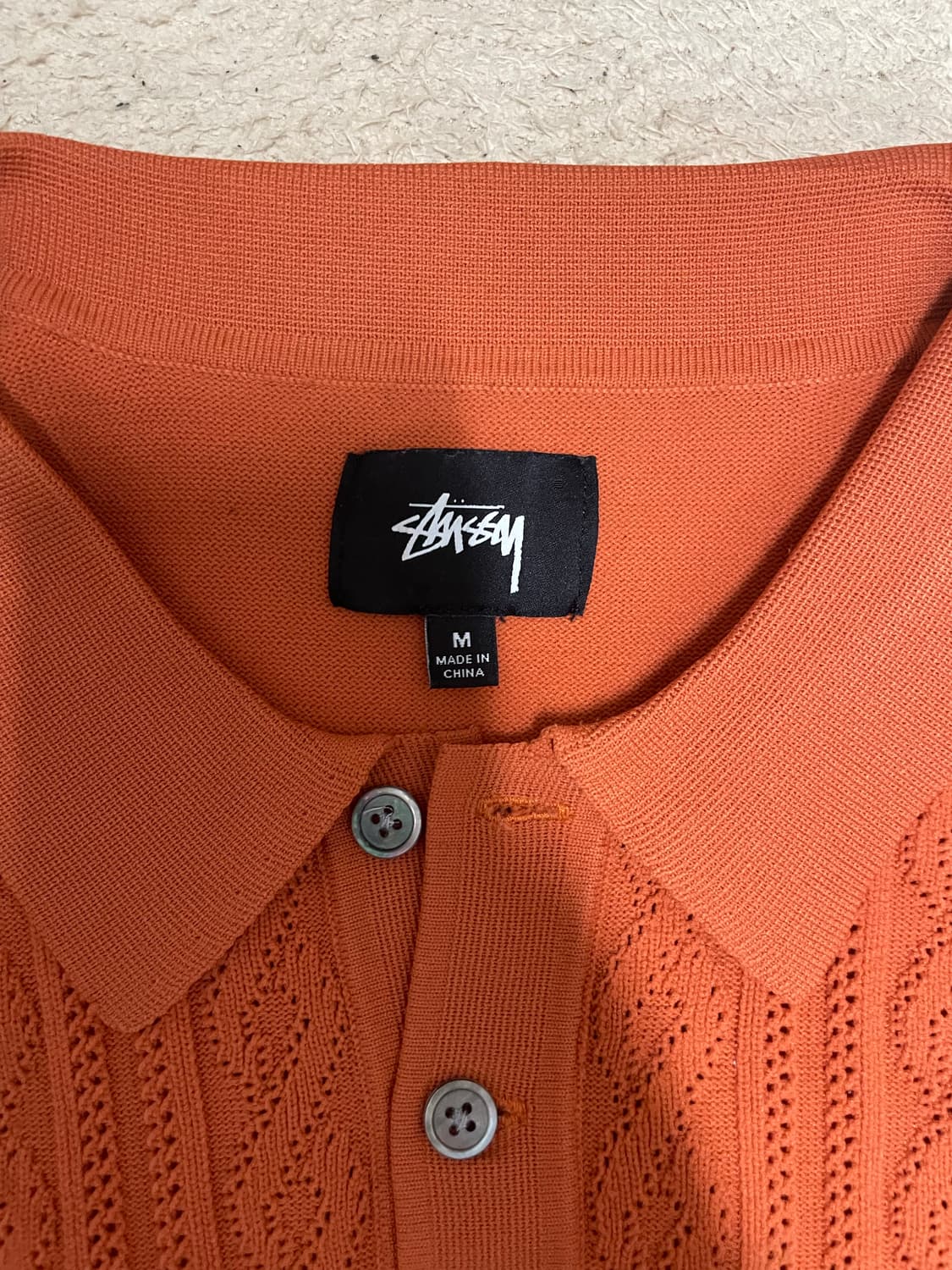 스투시 와플니트 반팔 오렌지 상품이미지3