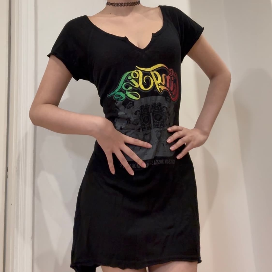 Japanease Vintage 블랙 히피 롱 셔츠, 미니드레스 상품이미지2